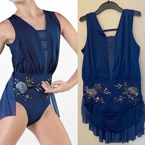 WEISSMAN custom solo Dance Costume navy blue Boardwalks SH12517 XLA adult
